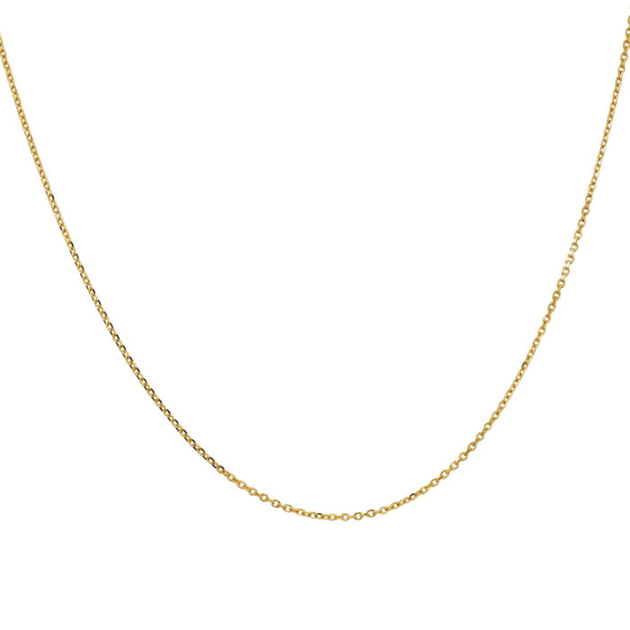 14K Solid Yellow Gold 1.05mm Cable Rolo Link Chain Belcher Necklace