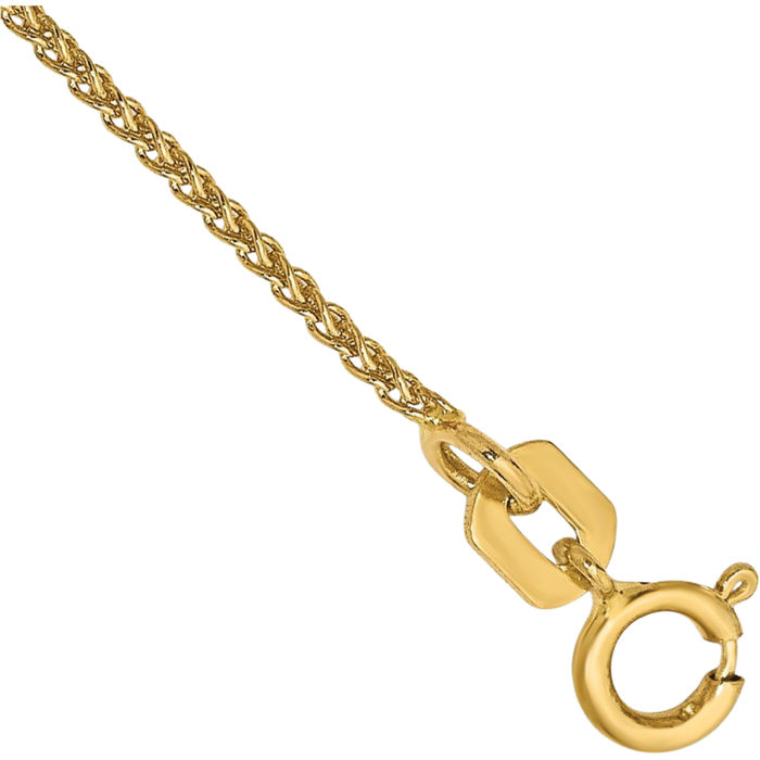 14K Solid Yellow Gold 1.05mm Spiga Wheat Link Chain Bracelet