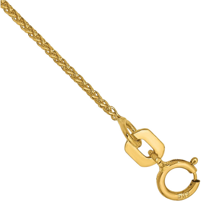 14K Solid Yellow Gold 1.05mm Spiga Wheat Link Chain Bracelet