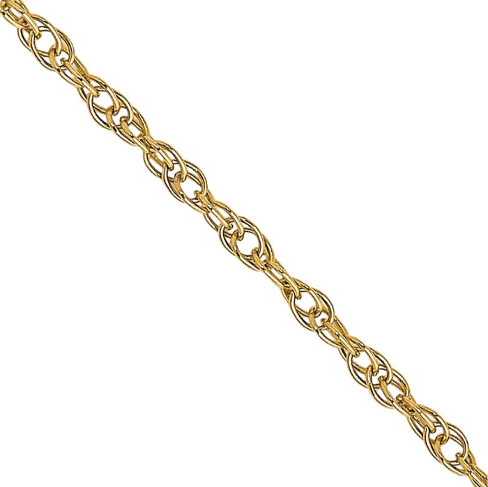 14K Solid Yellow Gold 1.15mm Cable Rope Chain Twisted Link Necklace