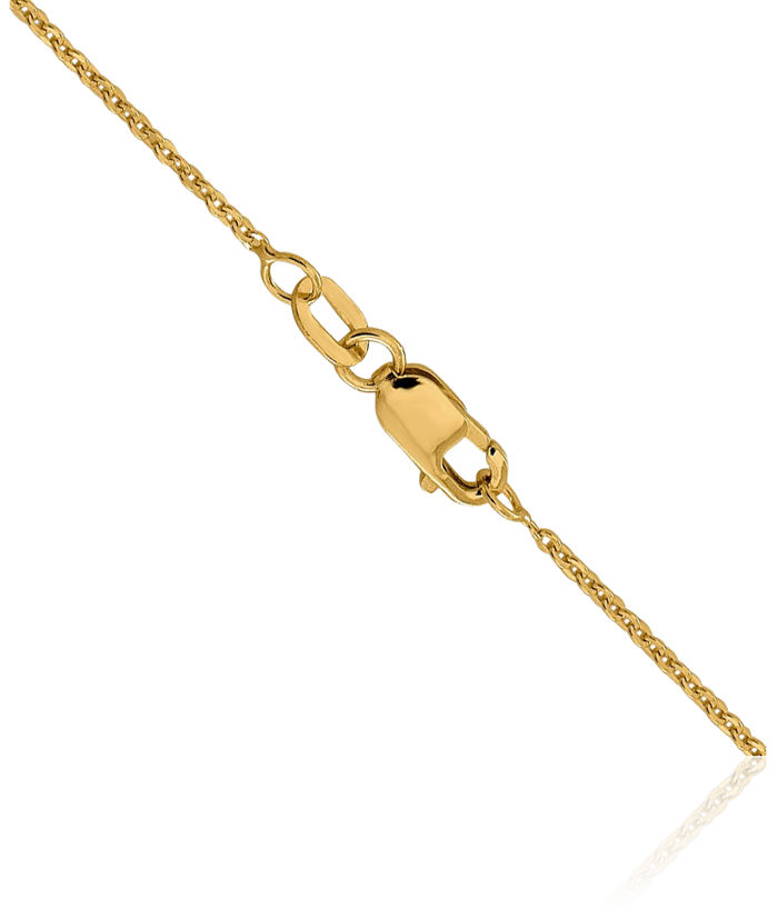14K Solid Yellow Gold 1.1mm Cable Rolo Link Chain Belcher Necklace