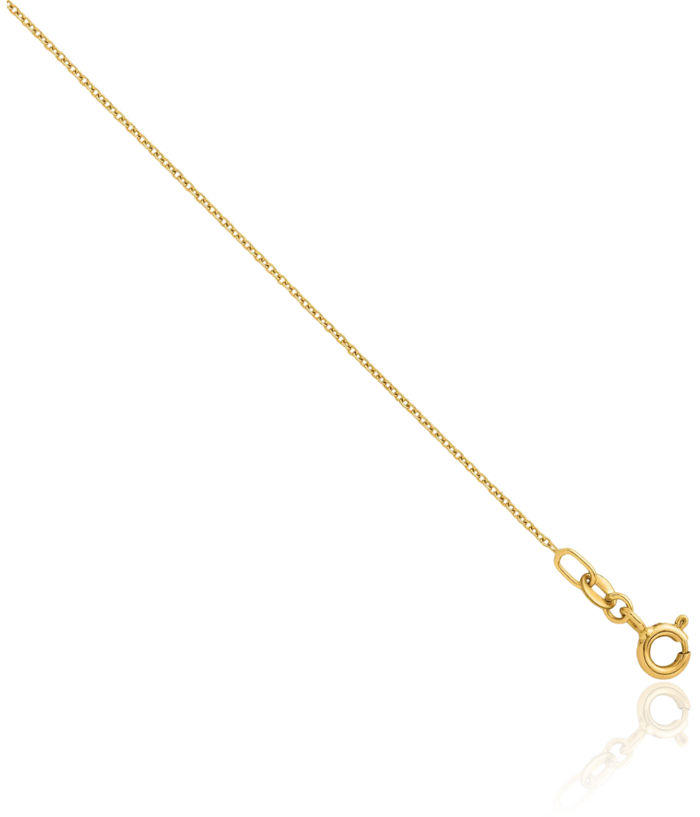 14K Solid Yellow Gold 1.1mm Cable Rolo Link Chain Belcher Necklace