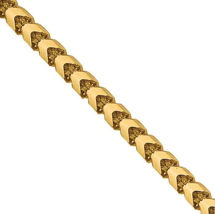 14K Solid Yellow Gold 1.25mm Franco Link Chain Necklace