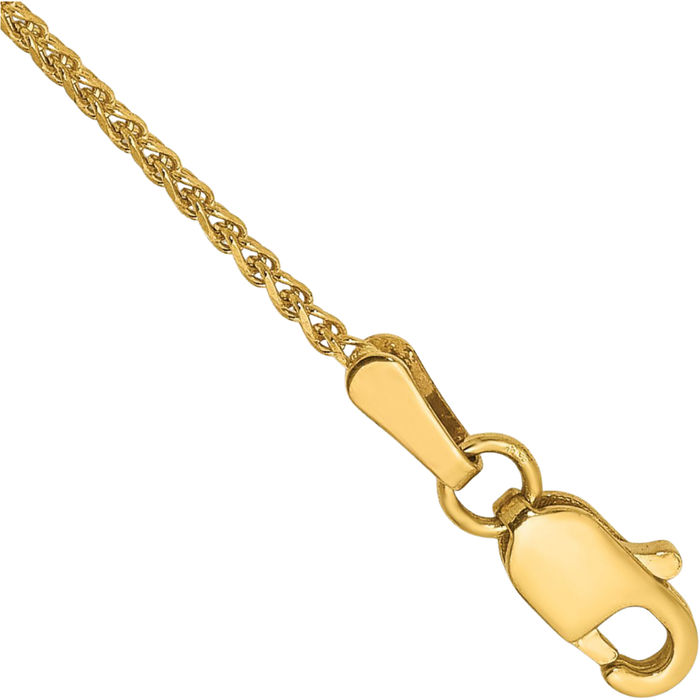 14K Solid Yellow Gold 1.25mm Spida Chain Anklet Summer Beach Foot Ankle Bracelet