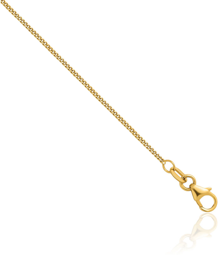 14K Solid Yellow Gold 1.2mm Curb Link Chain Necklace