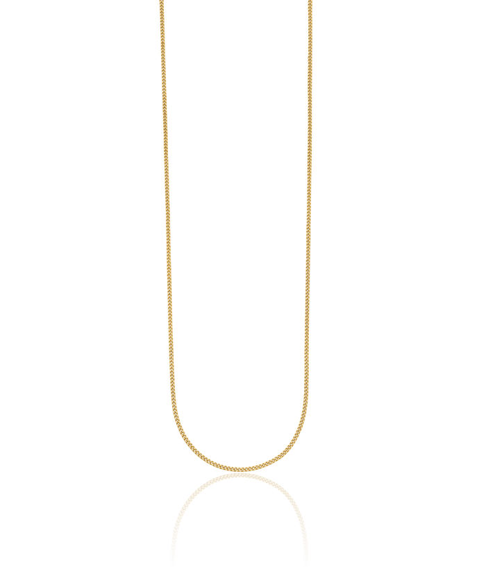 14K Solid Yellow Gold 1.2mm Curb Link Chain Necklace