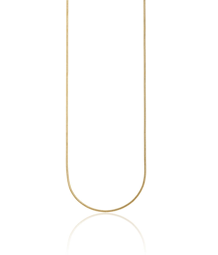 14K Solid Yellow Gold 1.2mm Cubetto Omega Snake Chain Herringbone Necklace