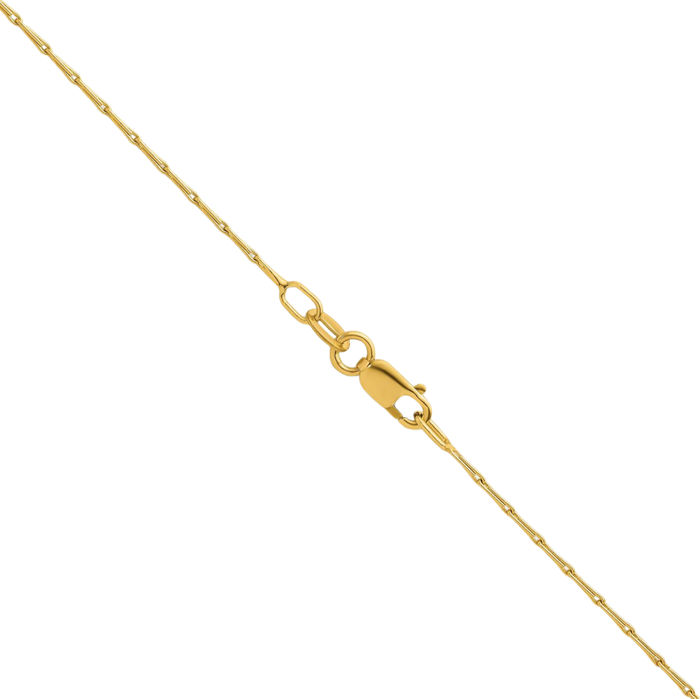 14K Solid Yellow Gold 1.2mm Link Chain Necklace