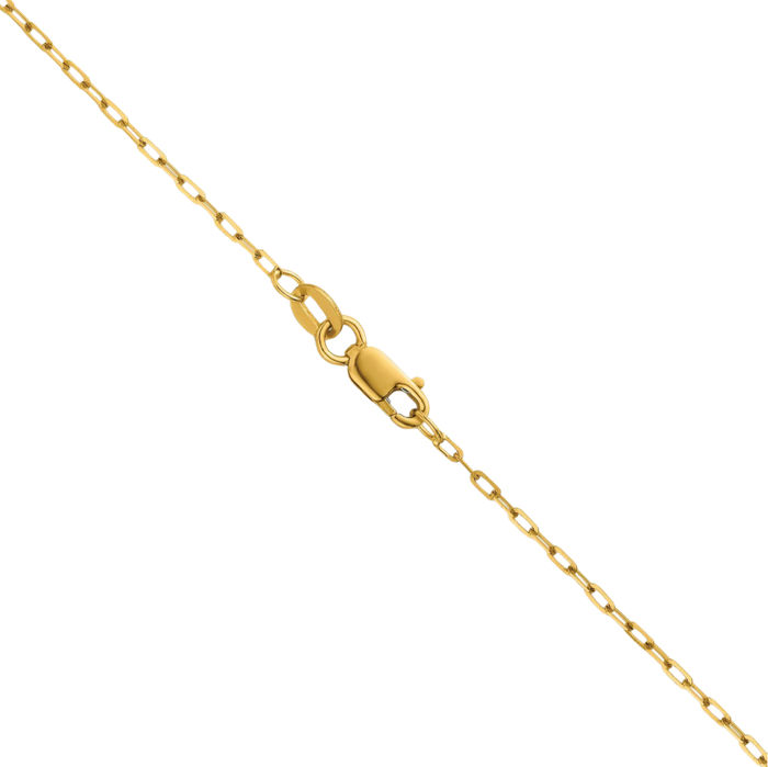 14K Solid Yellow Gold 1.2mm Oval Cable Rolo Link Chain Belcher Necklace