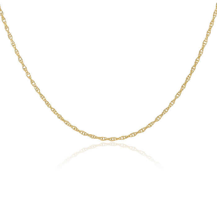 14K Solid Yellow Gold 1.35mm Cable Rope Chain Twisted Link Necklace