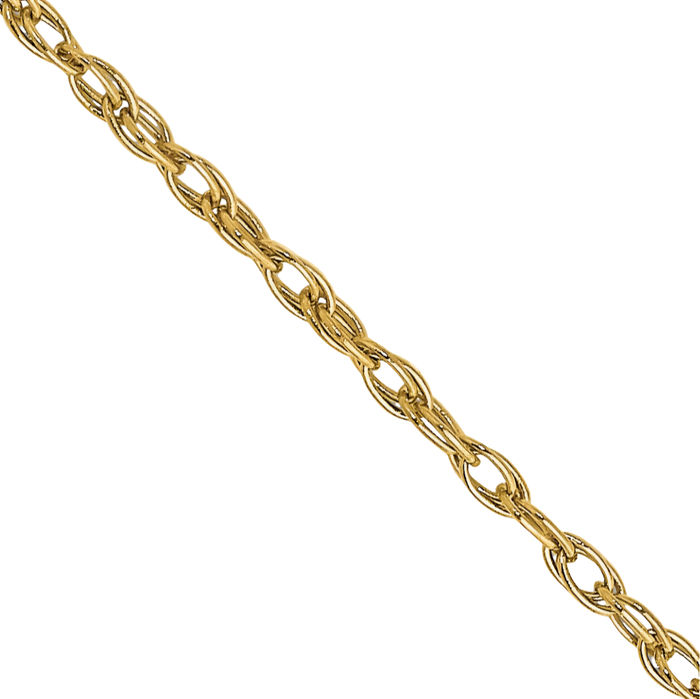 14K Solid Yellow Gold 1.35mm Cable Rope Chain Twisted Link Necklace