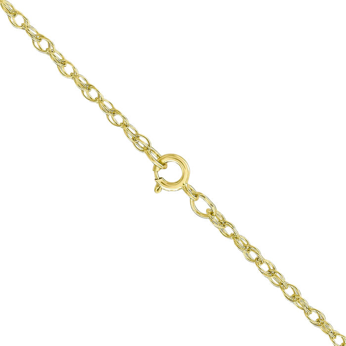 14K Solid Yellow Gold 1.35mm Cable Rope Chain Twisted Link Necklace