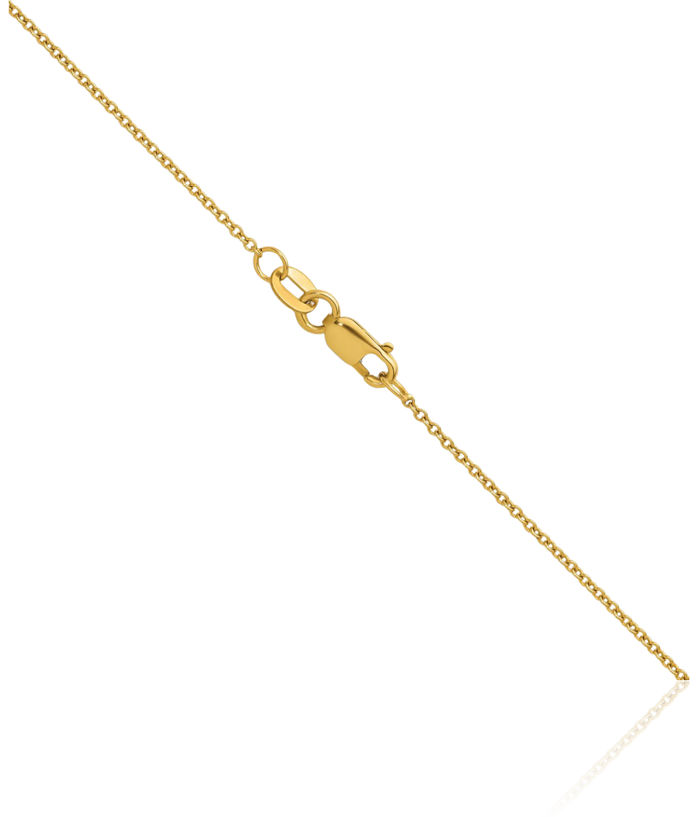 14K Solid Yellow Gold 1.3mm Cable Rolo Link Chain Belcher Necklace