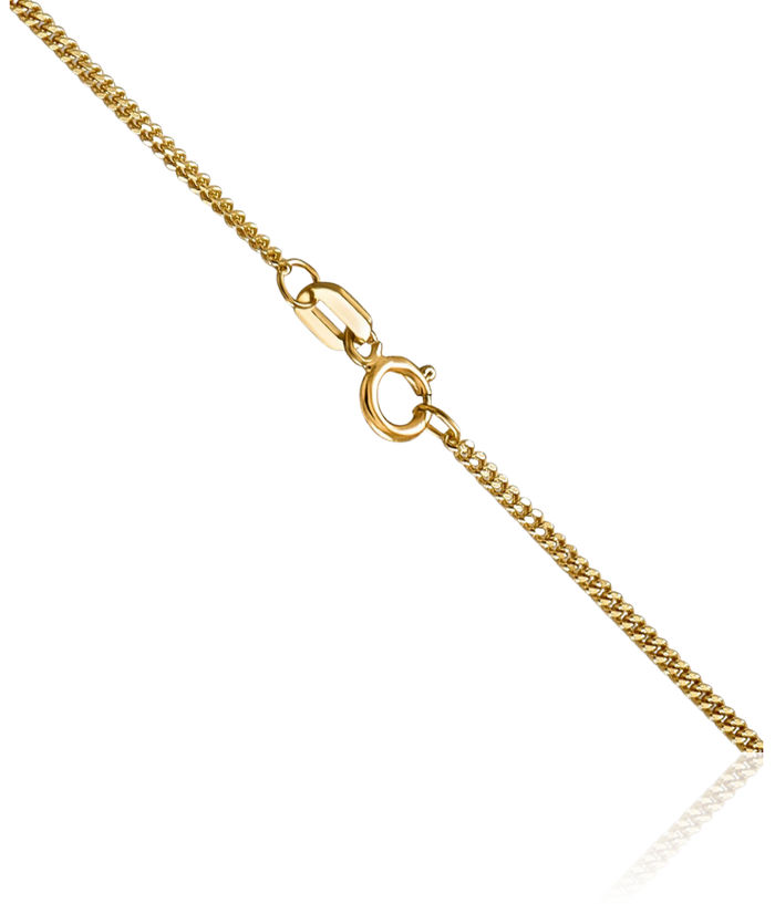 14K Solid Yellow Gold 1.4mm Curb Link Chain Necklace