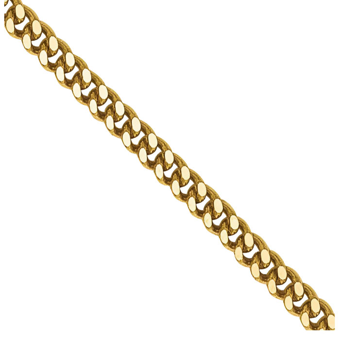 14K Solid Yellow Gold 1.4mm Curb Link Chain Necklace