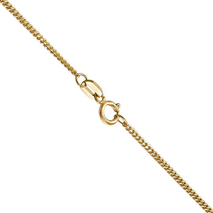 14K Solid Yellow Gold 1.4mm Curb Link Chain Necklace