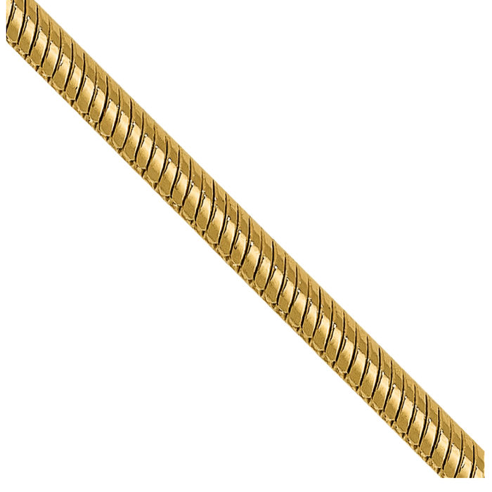 14K Solid Yellow Gold 1.3mm Round Cubetto Omega Snake Chain Herringbone Necklace