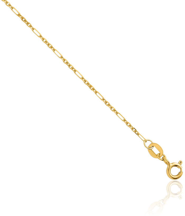 14K Solid Yellow Gold 1.4mm Figaro Link Chain Necklace