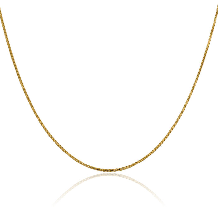 14K Solid Yellow Gold 1.4mm Franco Link Chain Necklace