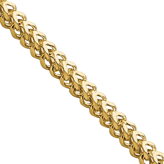 14K Solid Yellow Gold 1.4mm Franco Link Chain Necklace