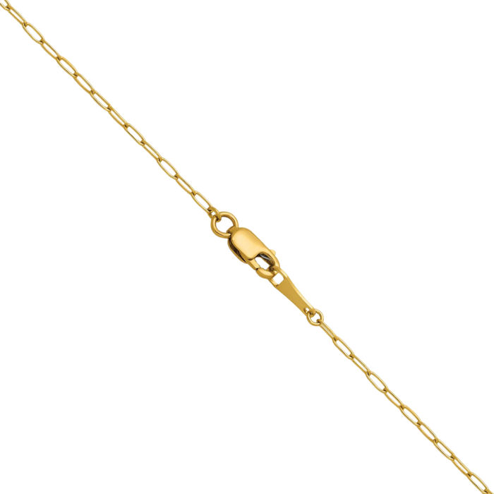 14K Solid Yellow Gold 1.4mm Oval Cable Rolo Link Chain Belcher Necklace