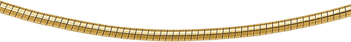 14K Solid Yellow Gold 1.4mm Round Cubetto Omega Snake Chain Herringbone Necklace