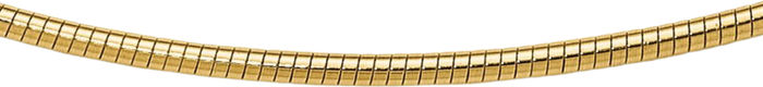 14K Solid Yellow Gold 1.4mm Round Cubetto Omega Snake Chain Herringbone Necklace