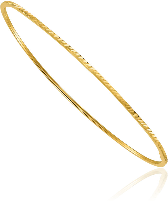 14K Solid Yellow Gold 1.4mm Slip On Bangle Bracelet