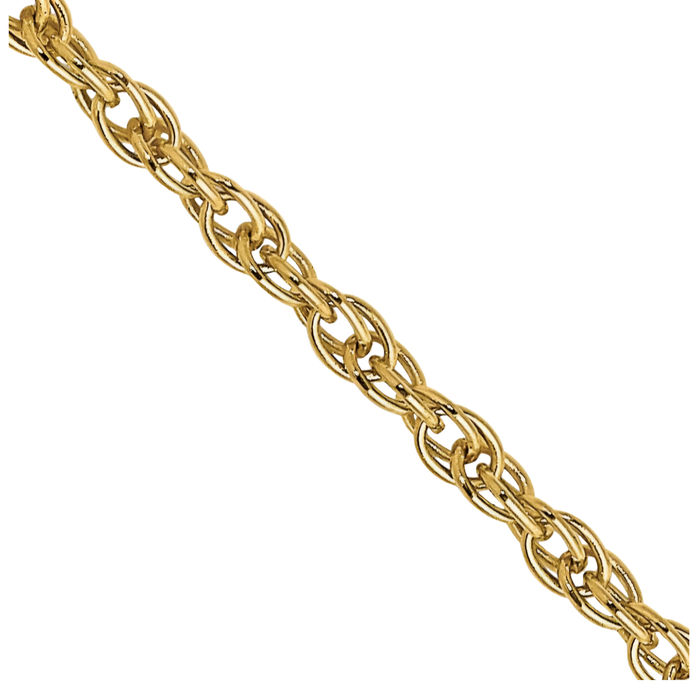 14K Solid Yellow Gold 1.55mm Cable Rope Chain Twisted Link Necklace