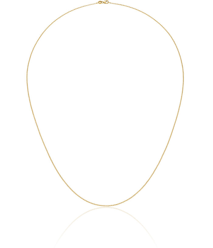 14K Solid Yellow Gold 1.5mm Cable Rolo Link Chain Belcher Necklace