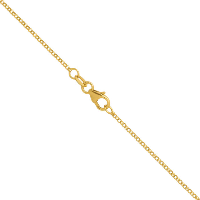 14K Solid Yellow Gold 1.5mm Cable Rolo Link Chain Belcher Necklace