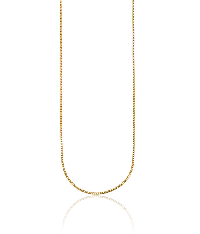 14K Solid Yellow Gold 1.5mm Franco Link Chain Necklace