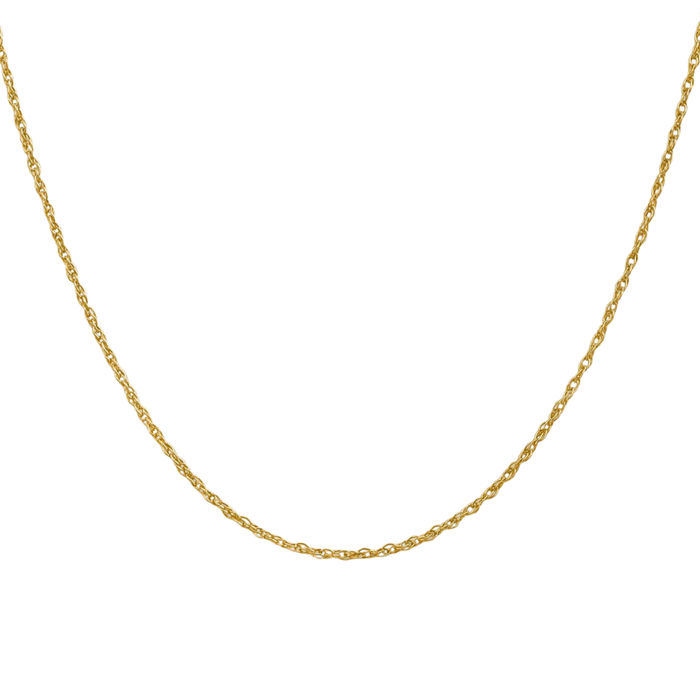 14K Solid Yellow Gold 1.5mm Rope Chain Twisted Link Necklace