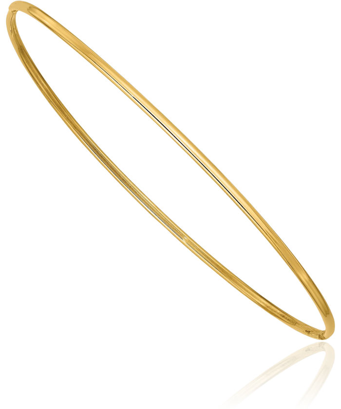 14K Solid Yellow Gold 1.5mm Slip On Bangle Bracelet