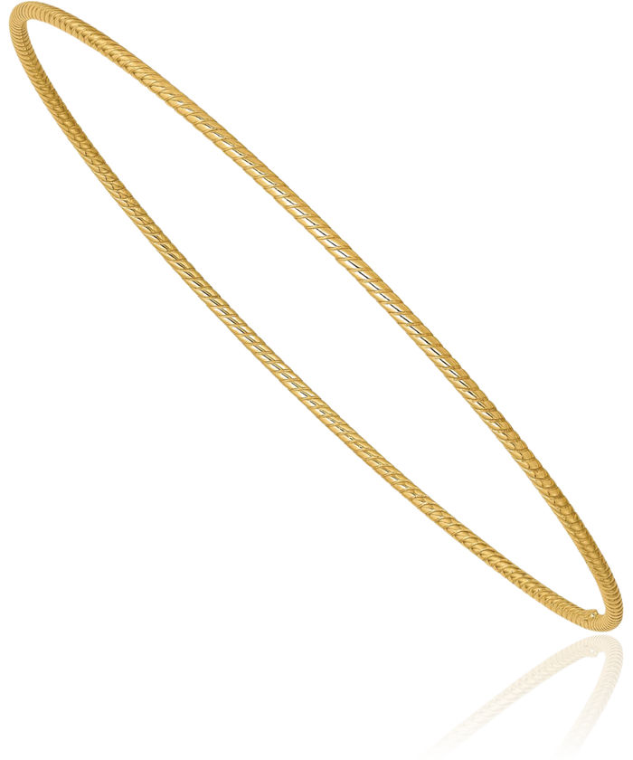 14K Solid Yellow Gold 1.5mm Slip On Bangle Bracelet