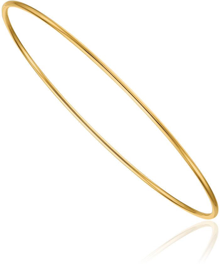 14K Solid Yellow Gold 1.5mm Slip On Bangle Bracelet