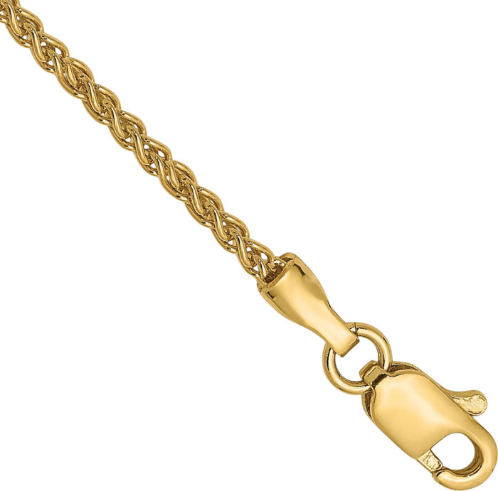 14K Solid Yellow Gold 1.5mm Spida Chain Anklet Summer Beach Foot Ankle Bracelet