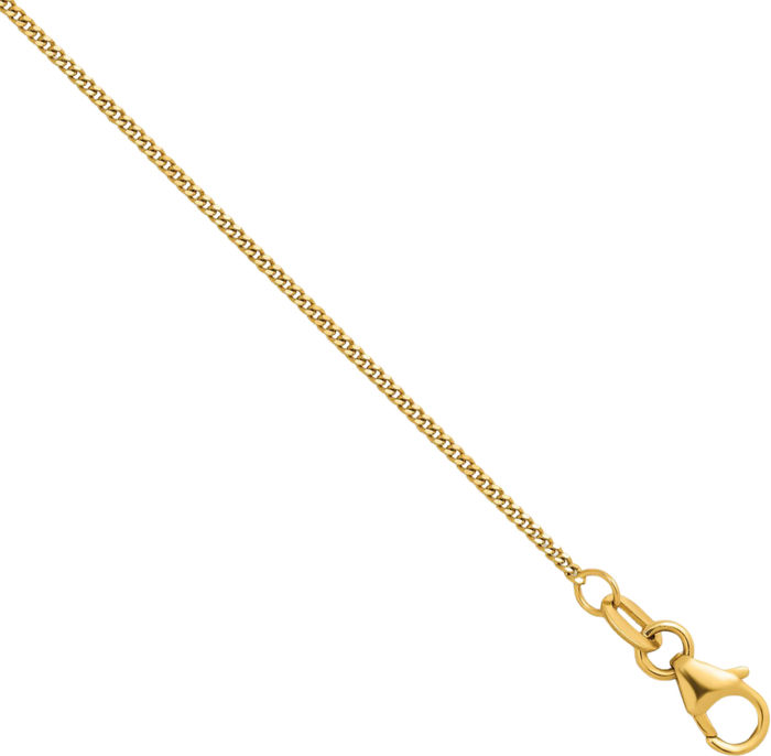 14K Solid Yellow Gold 1.6mm Curb Link Chain Necklace