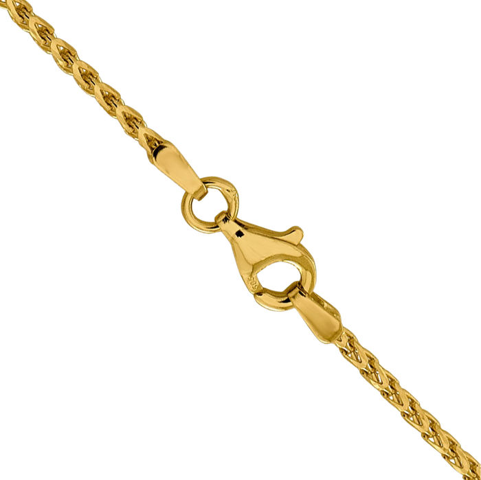 14K Solid Yellow Gold 1.6mm Franco Link Chain Necklace