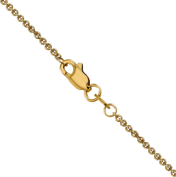 14K Solid Yellow Gold 1.6mm Round Cable Rolo Link Chain Belcher Necklace