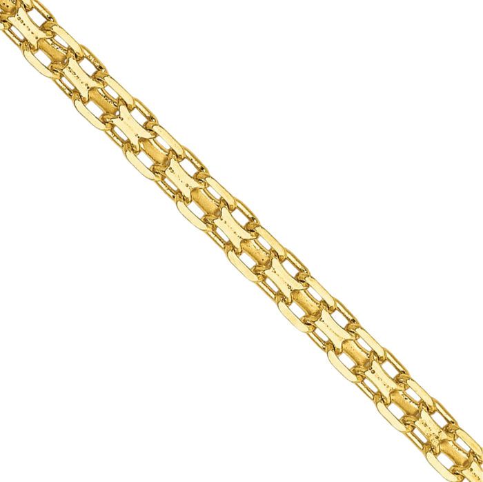 14K Solid Yellow Gold 1.8mm Bismark Chain Necklace