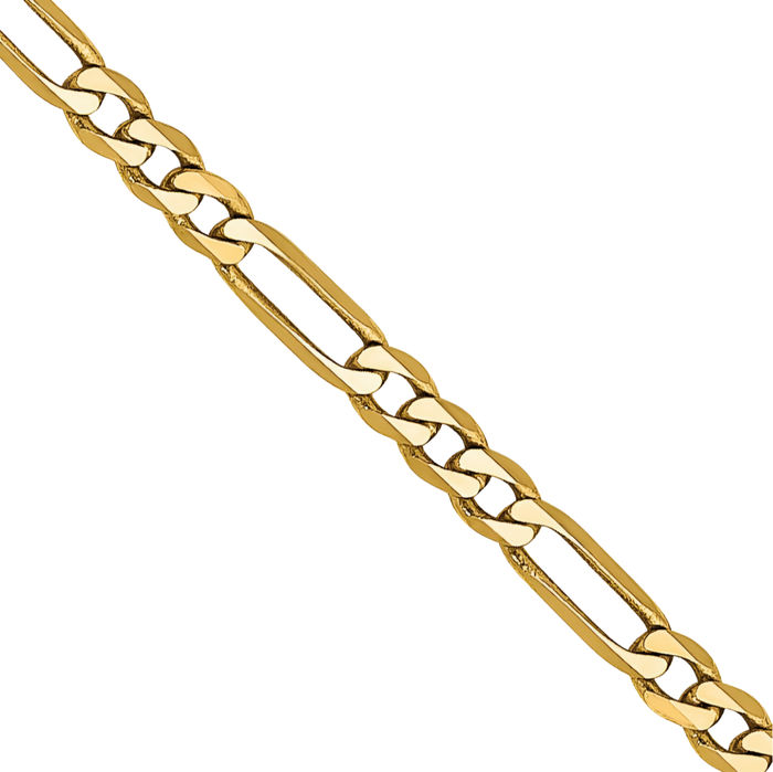 14K Solid Yellow Gold 1.8mm Figaro Link Chain Necklace