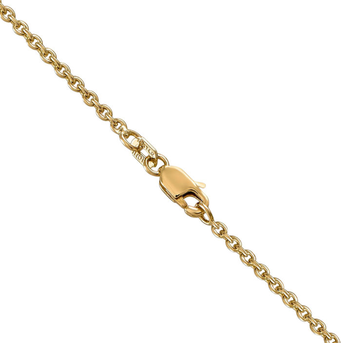 14K Solid Yellow Gold 1.8mm Forzantine Cable Rolo Link Chain Belcher Necklace