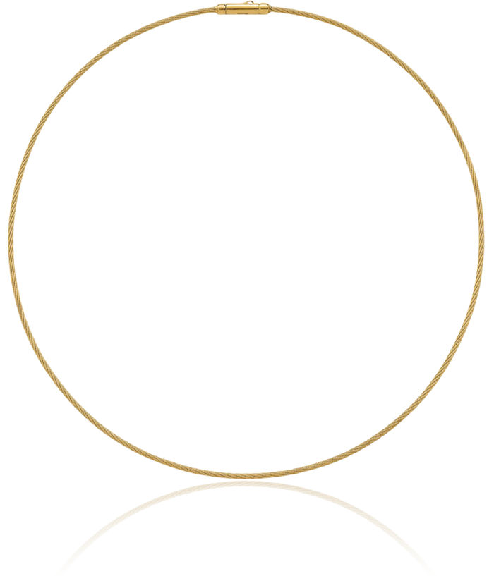 14K Solid Yellow Gold 1.8mm Twisted Cable Neck Collar Neckwire Chain Cuff Choker Necklace