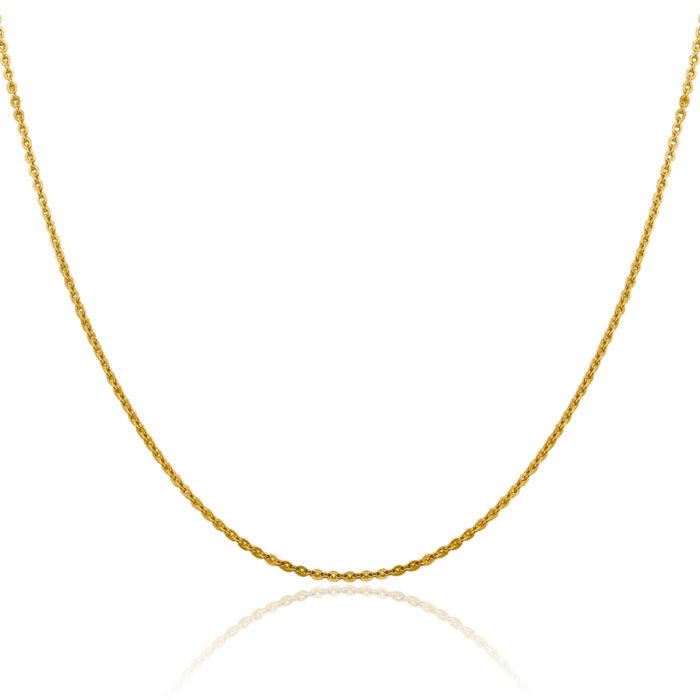 14K Solid Yellow Gold 1.95mm Cable Rolo Link Chain Belcher Necklace