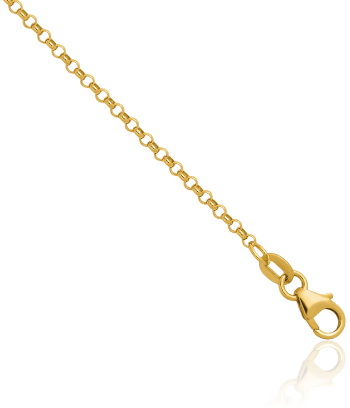 14K Solid Yellow Gold 1.9mm Cable Rolo Link Chain Belcher Necklace