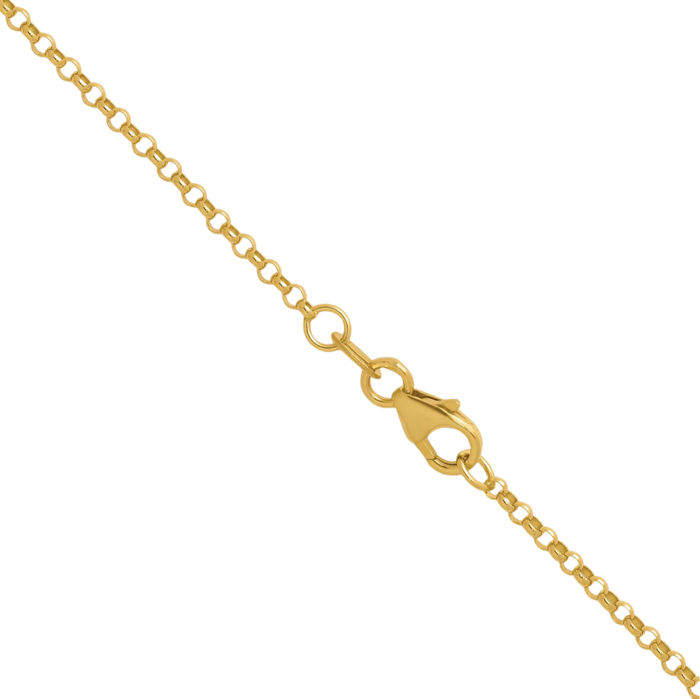 14K Solid Yellow Gold 1.9mm Cable Rolo Link Chain Belcher Necklace