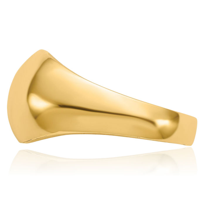 14K Solid Yellow Gold 10mm Tapered Band Chunky Dome Statement Ring