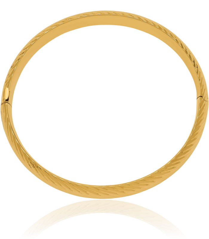14K Solid Yellow Gold 11.11mm Bangle Bracelet