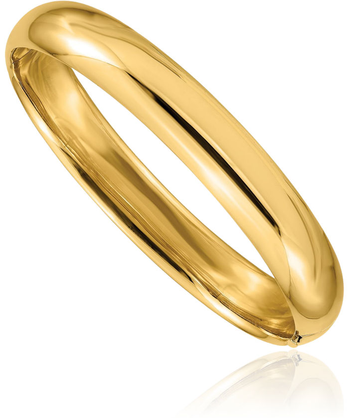 14K Solid Yellow Gold 11.11mm Oversize Bangle Bracelet